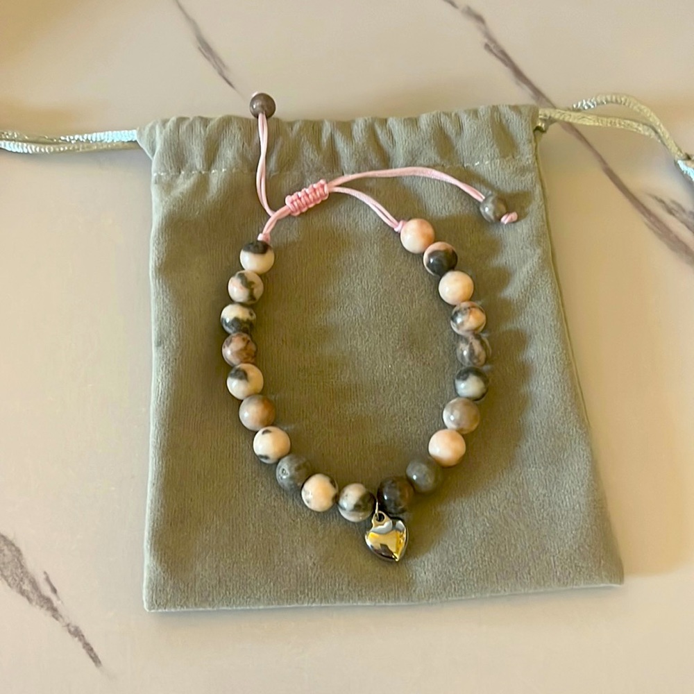 Pink/black stone bracelet